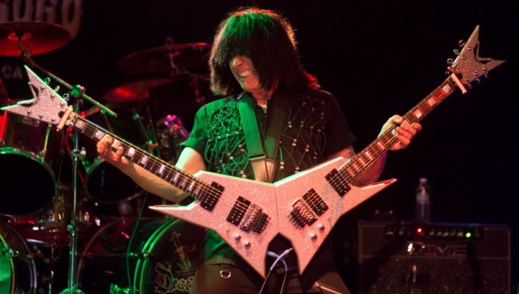 Michael Angelo Batio playing double necked guitar